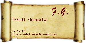 Földi Gergely névjegykártya
